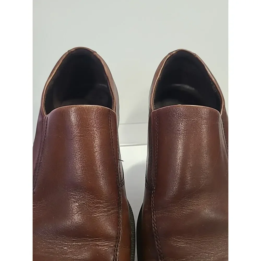 ECCO Slip On Dress Shoes Brown Leather Men's Size 44 EUR (10.5 US)